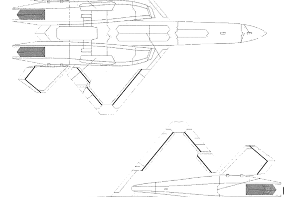 Самолет F-23S Gray Phantom - чертежи, габариты, рисунки