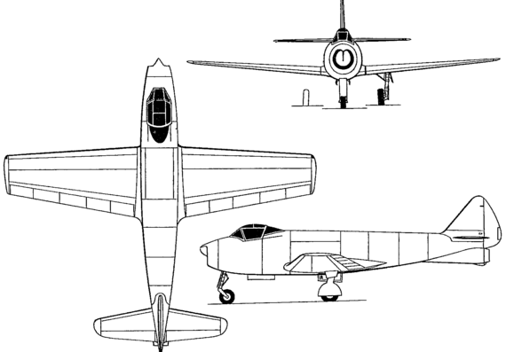 Самолет FMA I.A.27 Pulqui (Argentina) (1947) - чертежи, габариты, рисунки