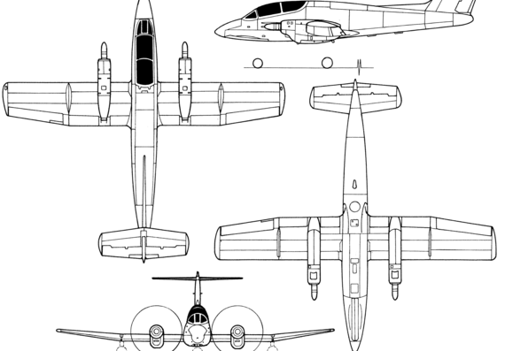 Самолет FMA IA 58 Pucara - чертежи, габариты, рисунки