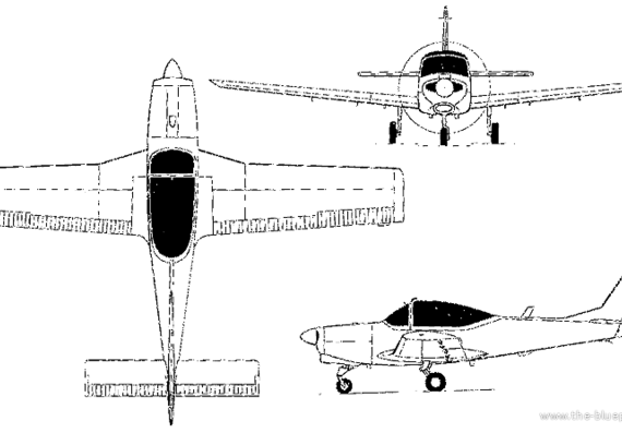 Самолет FWA AS 202 Bravo / AS 32T Turbo Trainer (Switzerland) (1969) - чертежи, габариты, рисунки