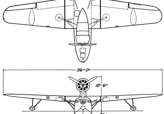 Самолет Fairchild 91 - чертежи, габариты, рисунки