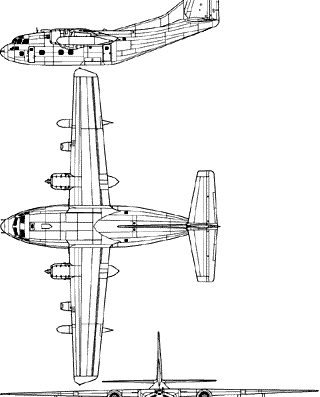 Самолет Fairchild C-123B Provider - чертежи, габариты, рисунки