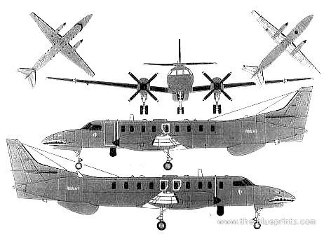 Самолет Fairchild Metro III - чертежи, габариты, рисунки