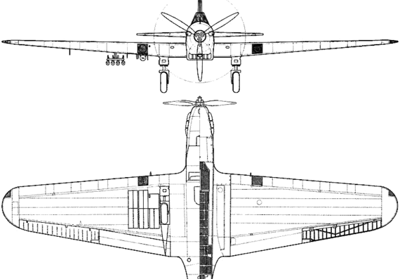 Самолет Fairey Battle Mk I - чертежи, габариты, рисунки