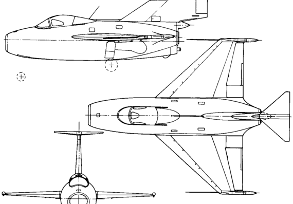 Самолет Fairey F.D.1 (England) (1951) - чертежи, габариты, рисунки