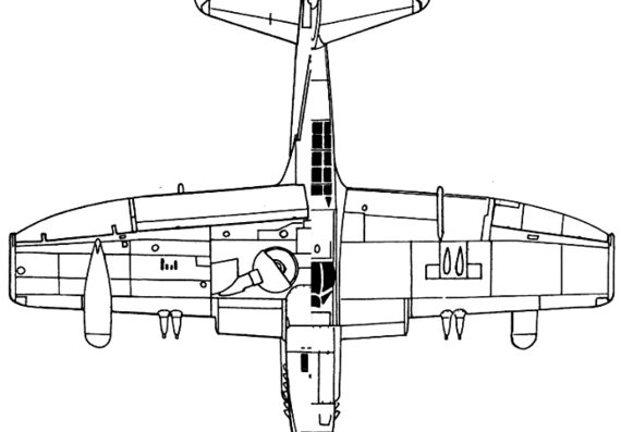 Самолет Fairey Firefly Mk V - чертежи, габариты, рисунки