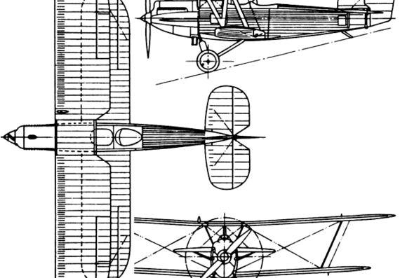 Самолет Fairey Fox (England) (1925) - чертежи, габариты, рисунки