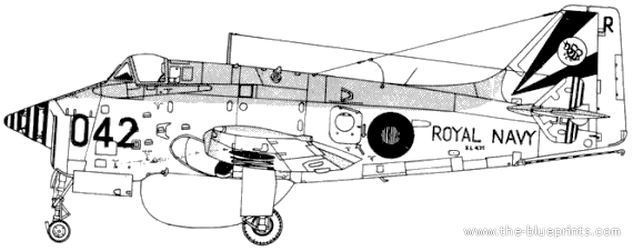 Самолет Fairey Gannet AEW.3 - чертежи, габариты, рисунки