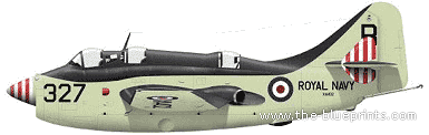Самолет Fairey Gannet AS.1 - чертежи, габариты, рисунки