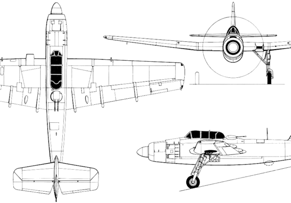 Самолет Fairey Spearfish - чертежи, габариты, рисунки