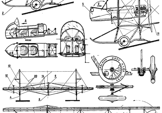 Самолет Farman MF-11 - чертежи, габариты, рисунки