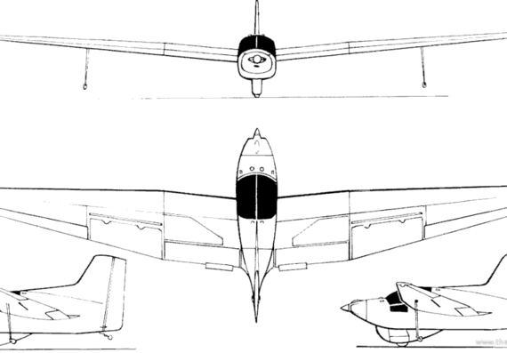 Самолет Fauvel AV-221 - чертежи, габариты, рисунки
