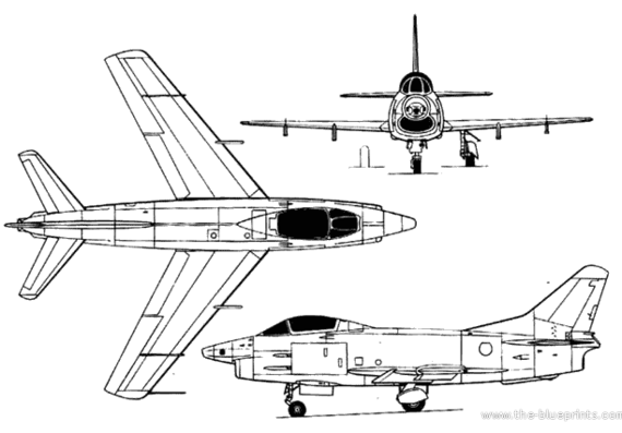 Самолет Fiat G-91 R4 - чертежи, габариты, рисунки