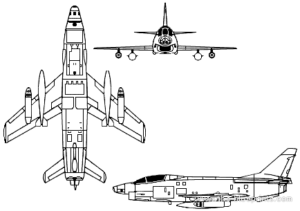 Самолет Fiat G.91Y - чертежи, габариты, рисунки