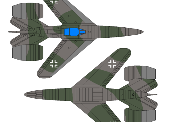 Самолет Focke-Wulf Ta 283 - чертежи, габариты, рисунки