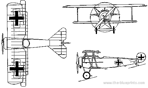 Самолет Fokker D-VI - чертежи, габариты, рисунки