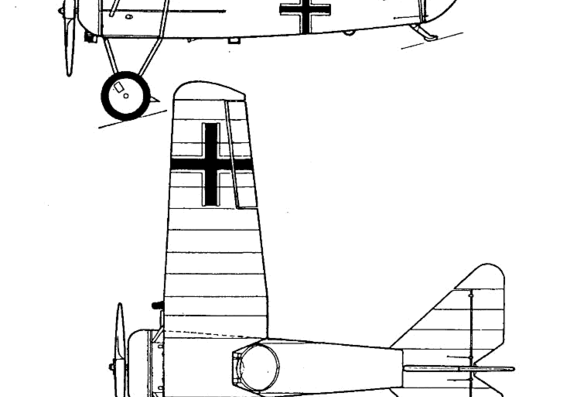 Fokker D-VIII aircraft - drawings, dimensions, figures