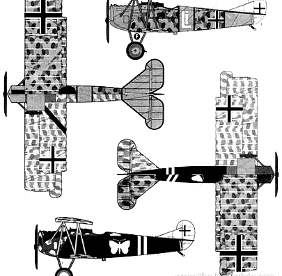 Fokker D.VII aircraft (1918) - drawings, dimensions, figures