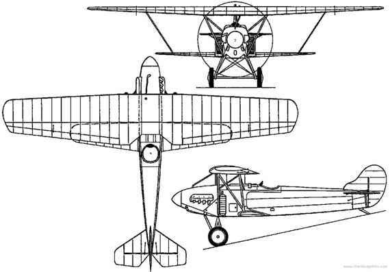 Самолет Fokker D XIII (Holland) (1924) - чертежи, габариты, рисунки