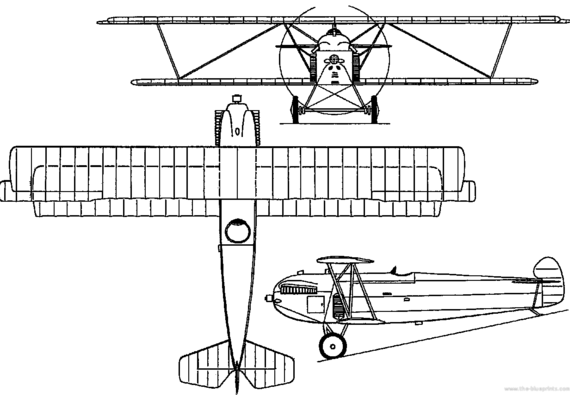 Самолет Fokker D XII (Holland) (1924) - чертежи, габариты, рисунки