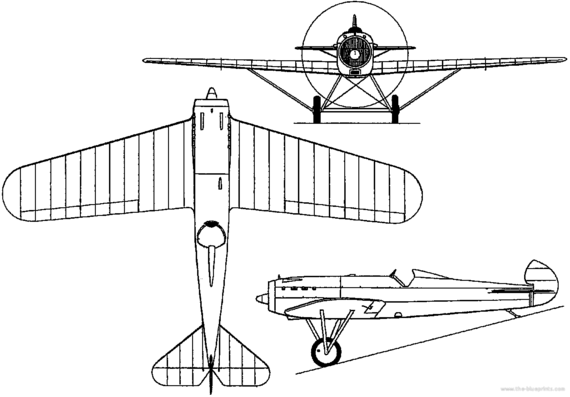 Самолет Fokker D XIV (Holland) (1925) - чертежи, габариты, рисунки