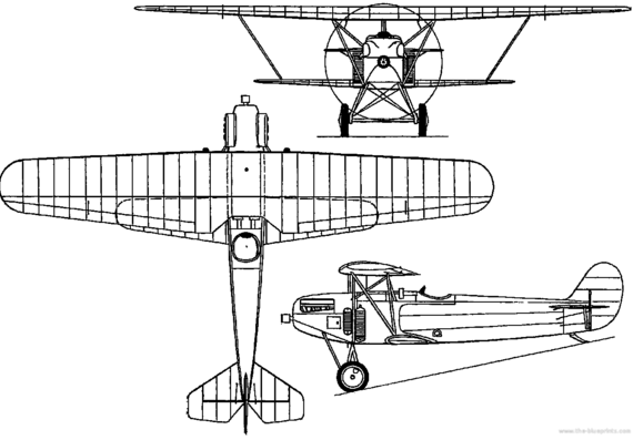 Самолет Fokker D XI (PW-7) (Holland) (1923) - чертежи, габариты, рисунки