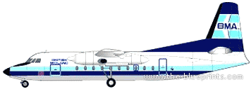 Самолет Fokker F-27-200 - чертежи, габариты, рисунки