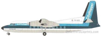 Самолет Fokker F-27-200 Friendship - чертежи, габариты, рисунки