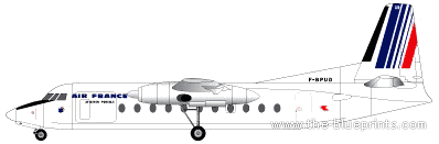 Самолет Fokker F-27-500 - чертежи, габариты, рисунки