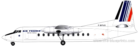 Самолет Fokker F-27-500 Friendship - чертежи, габариты, рисунки