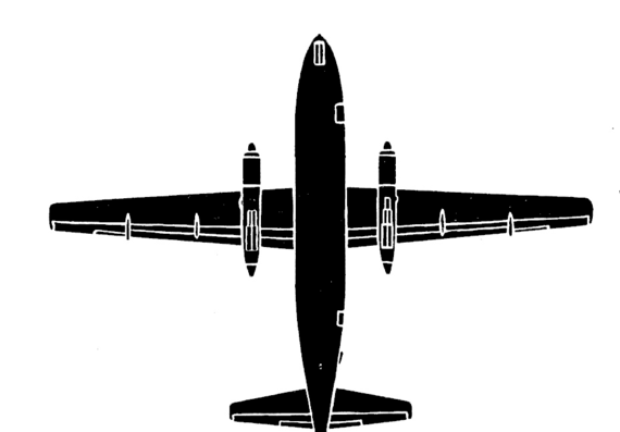 Самолет Fokker F-27 Friendship - чертежи, габариты, рисунки