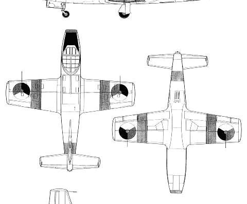 Самолет Fokker S-14 Mach Trainer - чертежи, габариты, рисунки