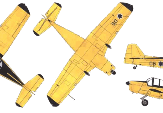 Самолет Fokker S 11 Instructor - чертежи, габариты, рисунки
