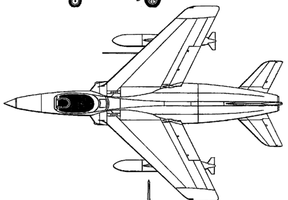 Самолет Folland Gnat MkI - чертежи, габариты, рисунки