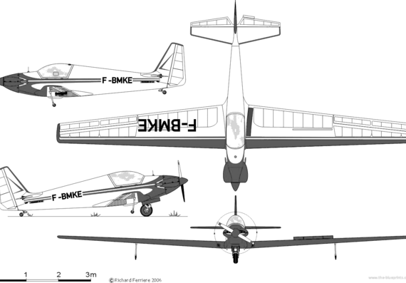Самолет Fournier RF-4D - чертежи, габариты, рисунки
