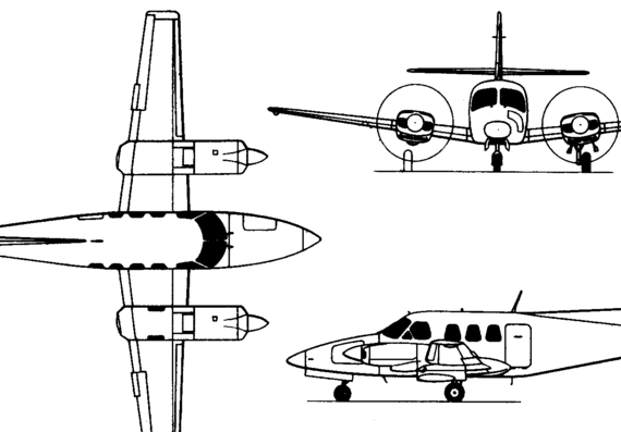 Самолет Fuji/Rockwell Commander 700/710 (1975) - чертежи, габариты, рисунки