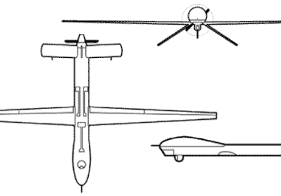 Самолет Gaas Predator - чертежи, габариты, рисунки