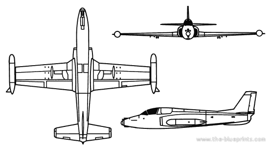 Самолет Galeb Jastreb - чертежи, габариты, рисунки