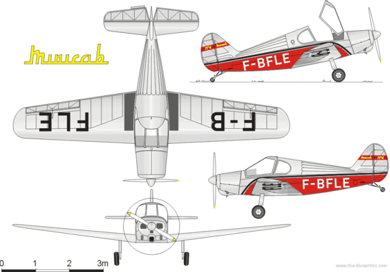 Самолет Gardan GY-20 Minicab - чертежи, габариты, рисунки