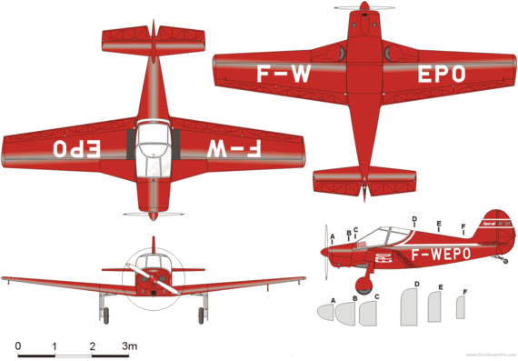 Самолет Gardan GY-30 Supercab - чертежи, габариты, рисунки