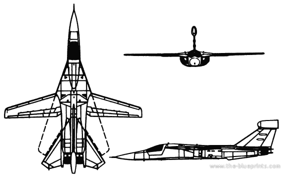 Самолет General Dynamics-Grumman EF-111A Raven - чертежи, габариты, рисунки