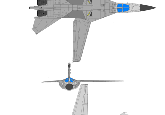 Самолет General Dynamics EF-111A - чертежи, габариты, рисунки