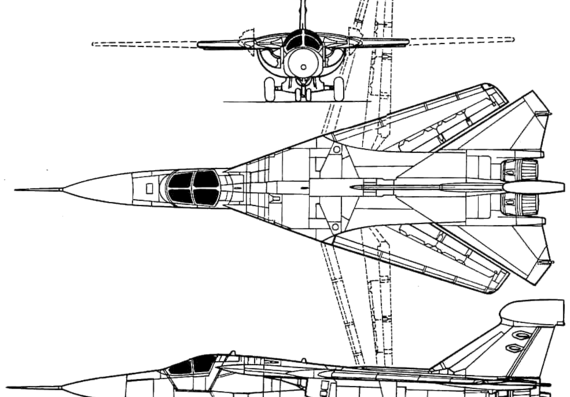 Самолет General Dynamics EF-111 Raven - чертежи, габариты, рисунки