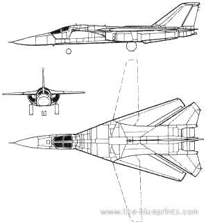 Самолет General Dynamics F-111 - чертежи, габариты, рисунки