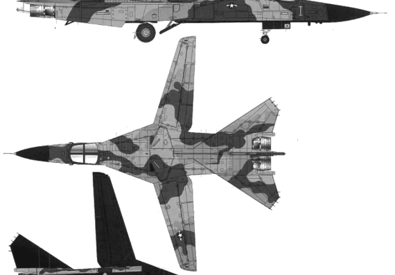 Самолет General Dynamics F-111A Aardvark - чертежи, габариты, рисунки