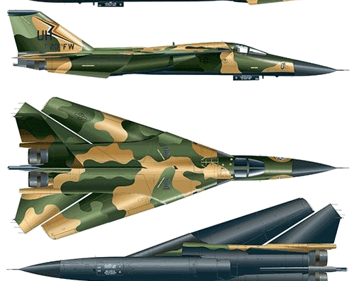 Aircraft General Dynamics F-111F Aardwark - drawings, dimensions, figures