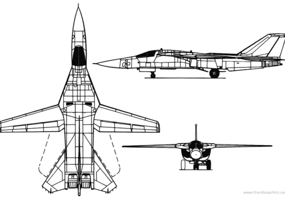 Самолет General Dynamics F-111 Aardvark - чертежи, габариты, рисунки