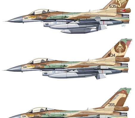 Самолет General Dynamics F-16C Fighting Falcon Barak - чертежи, габариты, рисунки