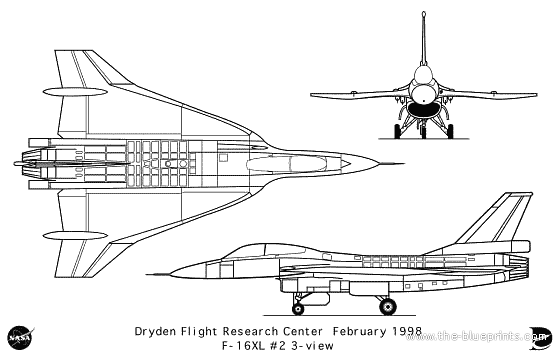General Dynamics F-16X aircraft - drawings, dimensions, figures