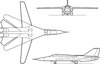 Самолет General Dynamics FB-111 - чертежи, габариты, рисунки
